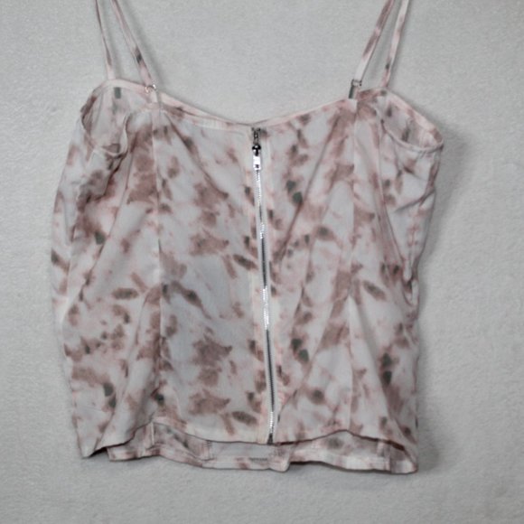Pretty Little Thing women light pink tie dye print structured corset top size 10 - Picture 11 of 11